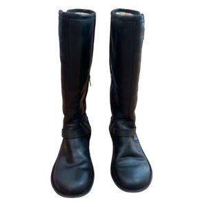 UGG Tupelo Black Leather Riding Boots Moto Buckle Women’s Size 7